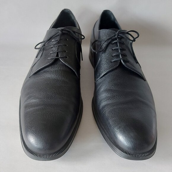 Salvatore Ferragamo Men Oxford Shoes Size 13 Black Leather Comfy Lace-up Loafers main image 8